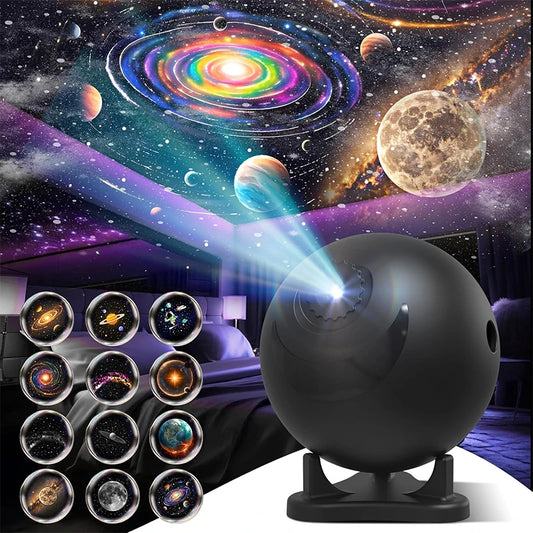 Galaxy Planetarium Projector – 12 Disc Night Light with Remote