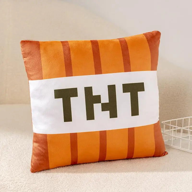 Minecraft TNT Plush Pillow – Soft Cube Cushion