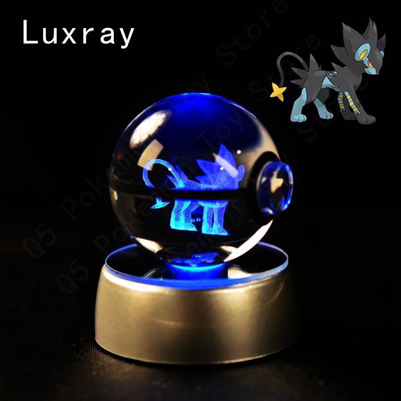 3D Crystal Ball LED Night Light – Pikachu, Mewtwo & More