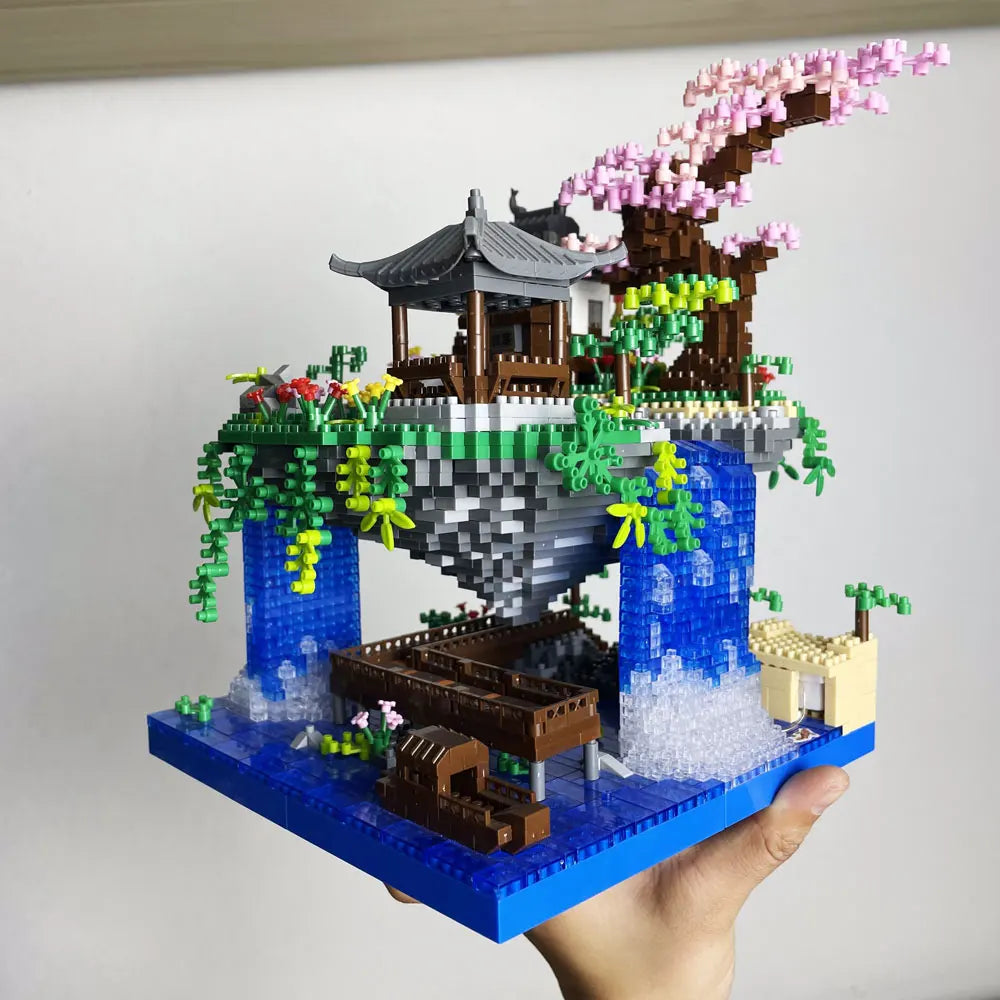 LED Cherry Blossom Garden Building Block Set – Japanese Mini Landscape Model