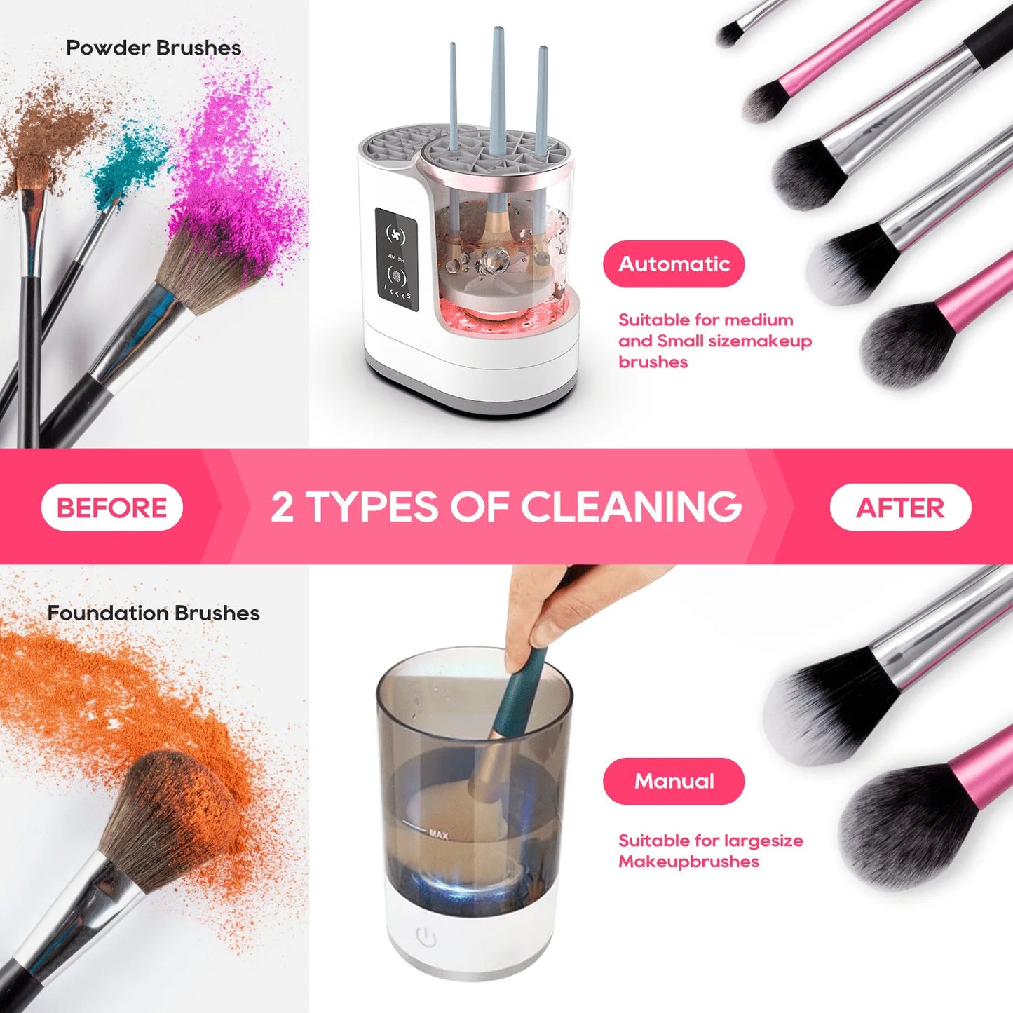 ORFAOM Automatic Makeup Brush Cleaner & Dryer