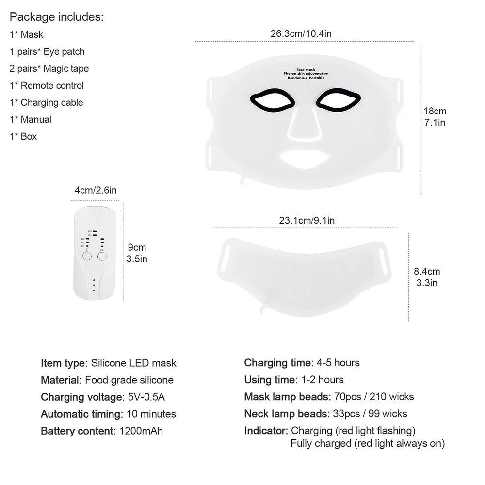 ORFAOM LED Therapy Face Mask