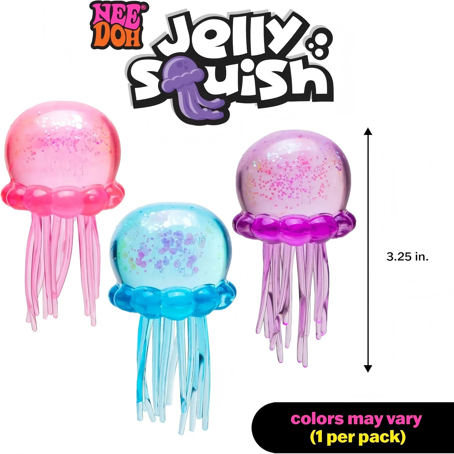 NeeDoh Jellyfish & Cube Squishy Set – Colorful Stress Relief Fidget Toy