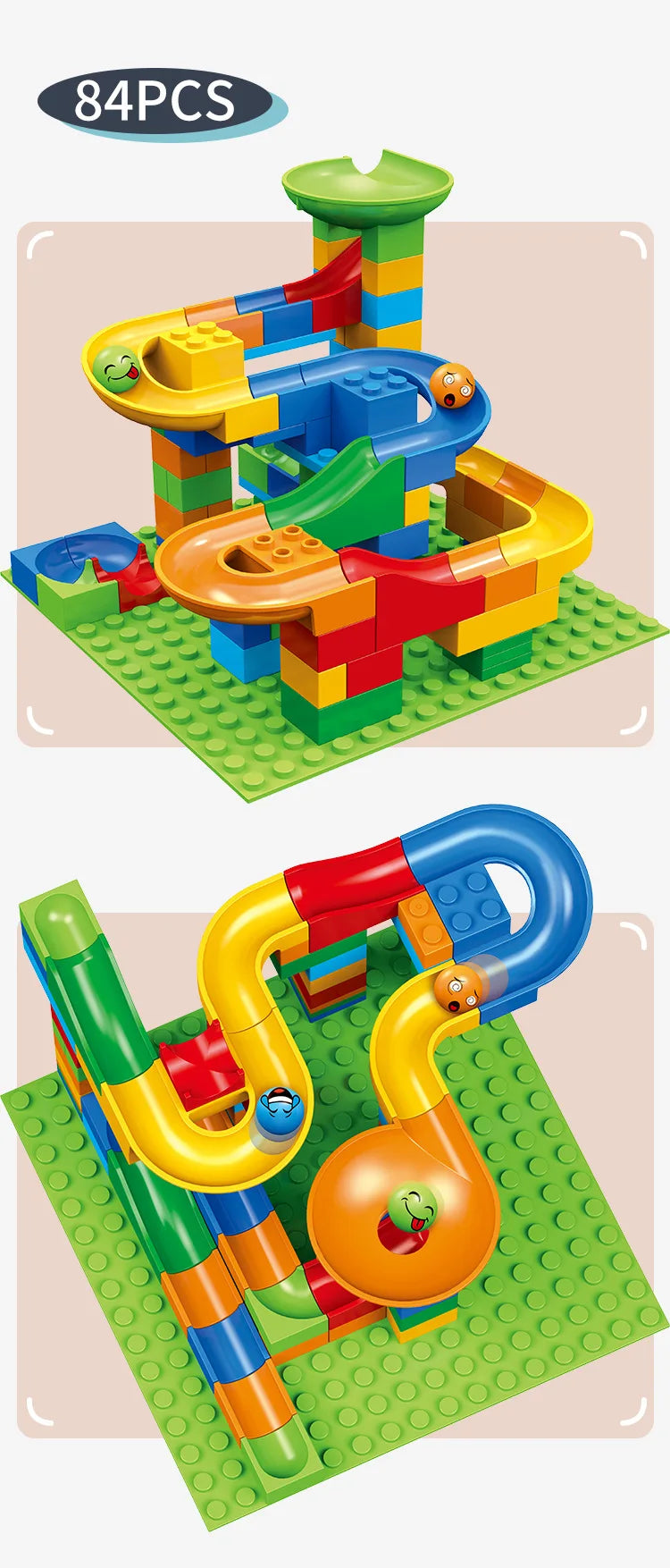 Marble Run Building Blocks Set – STEM Construction Toy for Kids